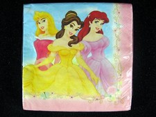 16 Disney Princess NAPKINS Dinner Birthday Party Supplies Aurora Belle Ariel