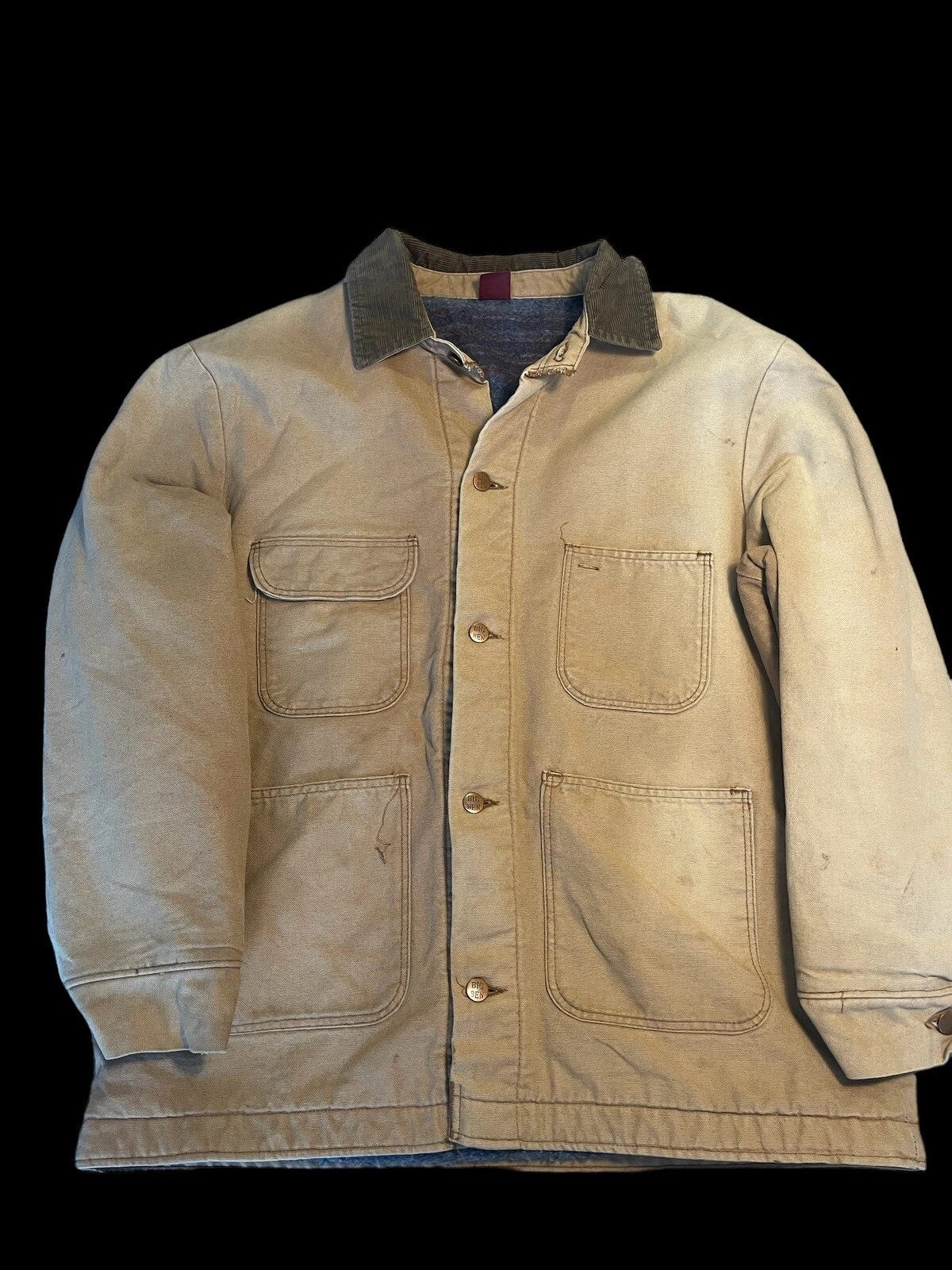 VETEMENTS Giacca da lavoro vintage Big Mac in velluto a coste con colletto marrone coperta foderata XL