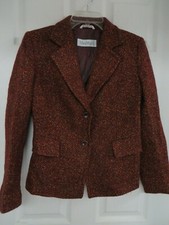 MAX MARA Wool blend Button-up Brown/burgundy/yellow Tweed Blazer US8