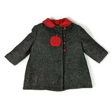 Kute Kiddie Classics Gray Wool Coat 18- 24m Apple Design Button up 50s Vintage 