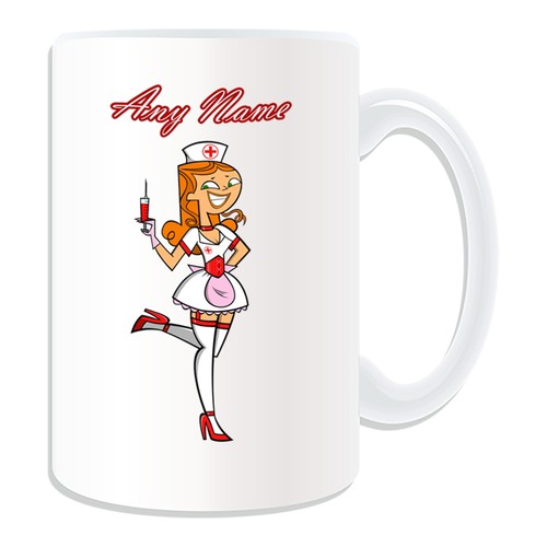 Personalised Gift Hot Nurse Mug Money Box Cup Name Message Tea Coffee Fancy Sexy - Picture 16 of 20