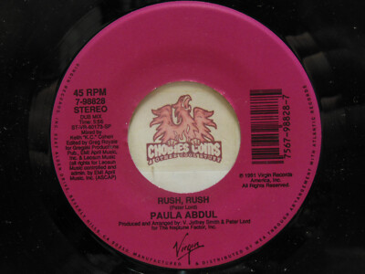Paula Abdul - Rush Rush / Dub Mix, 45 RPM VG+ w/ TS (16E)