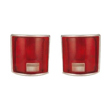 Tail Lights Lens Pair Set for 78-91 Chevy/GMC Blazer/Suburban (w/Chrome)