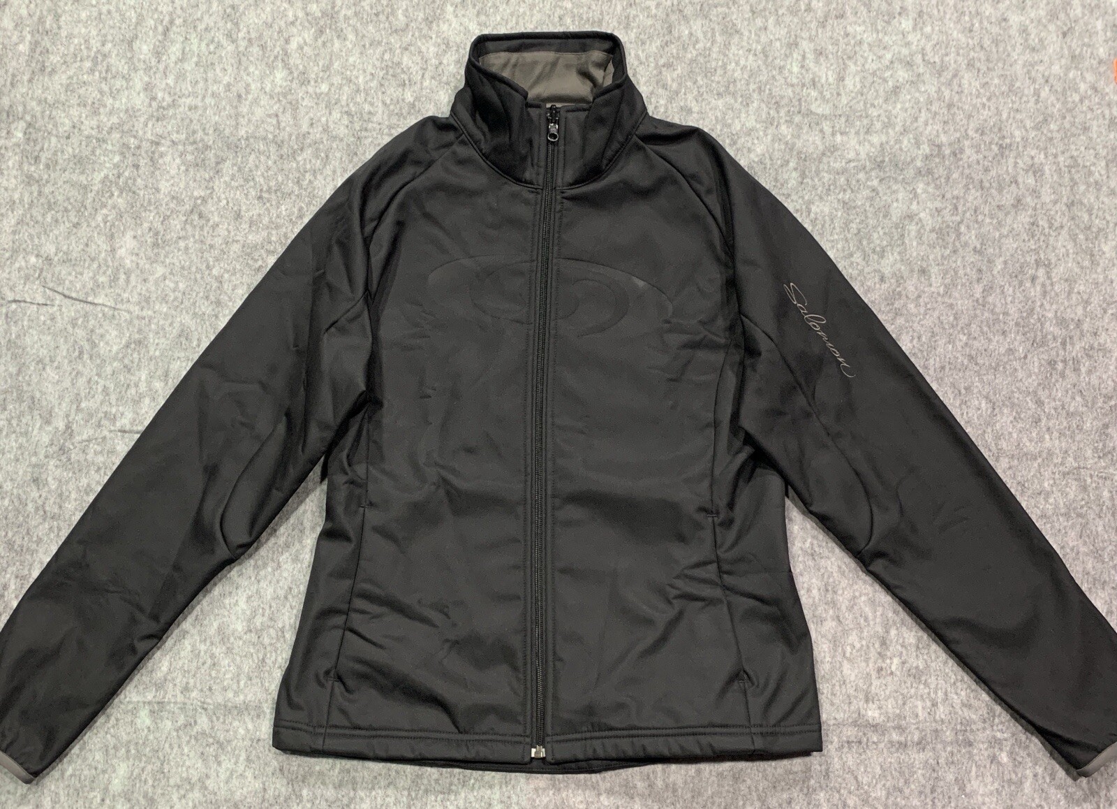 Giacca Salomon nera foderata in pile isolata slim fit full zip donna taglia M