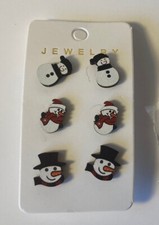 Earrings Christmas Snowman New Set Of 3 Holiday