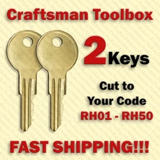 Craftsman Toolbox Key / (2) TWO KEYS / Select your code RH01 - RH50