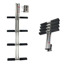 4 Step Ladder Stainless Steel Boat Marine Sport With Bracket Dive Telescoping