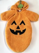 Infant Halloween Costume Pumpkin Jack o'lantern Body Head Cover Orange 6-9 mo.