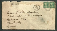 Vintage 1925 Postal Cover Sent from Austin TX to Nashville TN