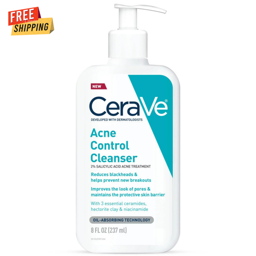 CeraVe Acne Control Facial Cleanser for Oily Skin 8 Fl Oz WORLDWIDE SHIPPING