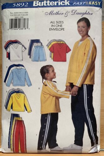 Butterick Pattern 5892 Athletic 6pc Ensemble MOMMY & ME All Sizes UNCUT FF