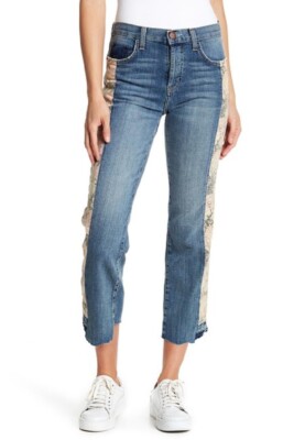 Current Elliott Jeans The Uneven Seemed Original Straight Floral 26 New