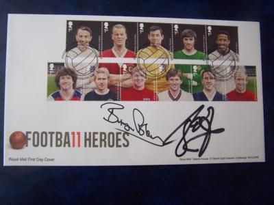 Brian Robson - John Barnes - Autogramm - Briefmarken