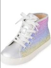 NWT Girls Rainbow Sequin Hi Top Sneakers Shoes Size 3 — photo 1