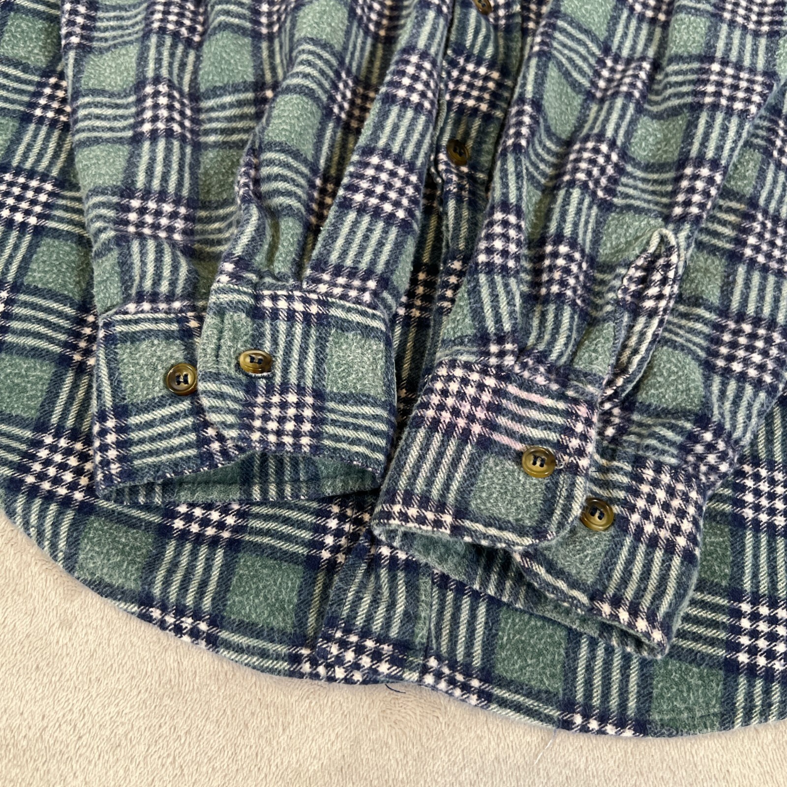 Vintage Basic Editions Flannel Button Up Shirt Me… - image 10