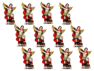  3'' San Miguel Arcangel 12 Pcs Set  Mini 3'' Tall Saint Michael Archangel  , New