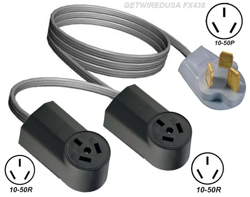 Y ADAPTER 10 50P PLUG to 10 50R RECEPTACLE DUAL SPLITTER 2 ADD STOVE RANGE OVEN