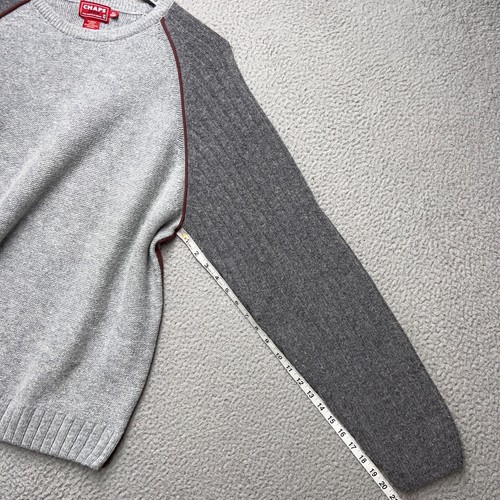 Chaps Denim Wool Sweater Mens XL Gray Pullover Crew Neck Pullover Jumper Casual - Picture 6 of 11