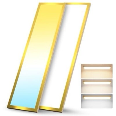 1x4 FT LED Flat Panel Light Surface Mount with Gold Border-50W 5500LM 120V 