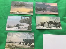 5 x WW2 Aircraft Postcards  by Keith Woodcock 1997 (Kestrel Publishing) 