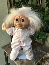 Russ Troll Kidz 12 Pink Polka Dot Pajamas Hat - Pink Hair