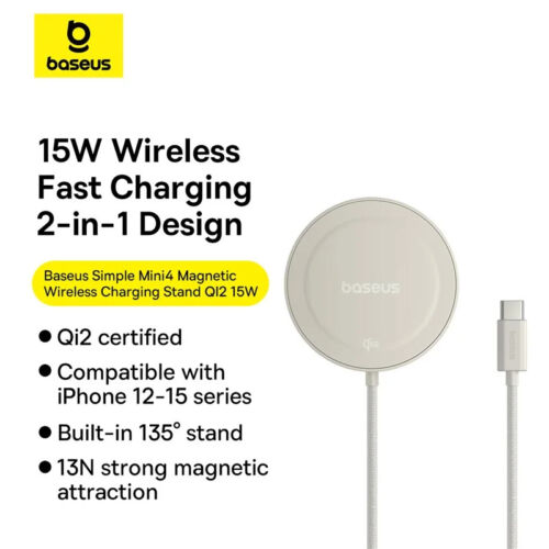 Baseus 15W Magnetic Wireless fast charging Qi Wireless Charger Fast Charging Pad - Picture 2 of 23