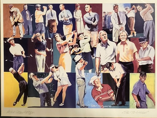 Stan Kotzen Signed Miniature Artist's Proof, Fee To Green Golf Print, Framed