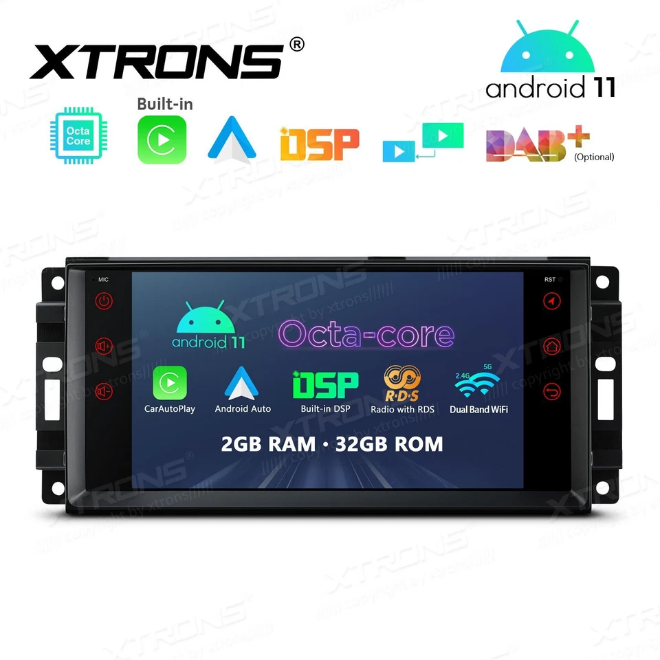AUTORADIO ANDROID 11 STEREO AUTO 7" JEEP DODGE CHRYSLER COMPASS GRAND CHEROKEE - Immagine 3 di 4