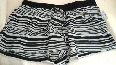 Citi Trends Striped BL/Wt Shorts Poly/Rayon Jr SIZE L Only Stretch