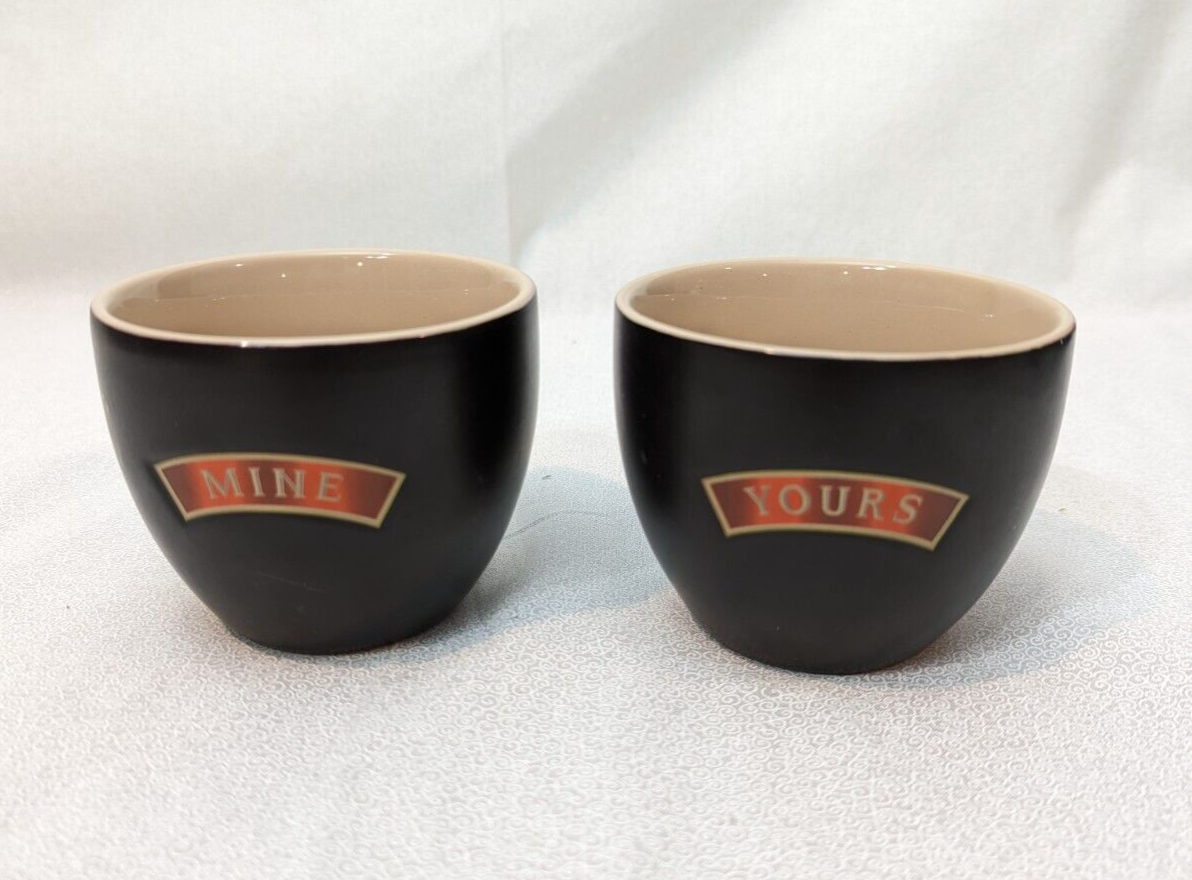BAILEYS Irish Cream "YOURS" & "MINE" Pair of two mugs bowls coffee