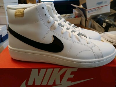 NEW Men's NIKE COURT ROYALE 2 MID Sneaker CO9179-100 WHITE/BLACK WHITE ONYX 