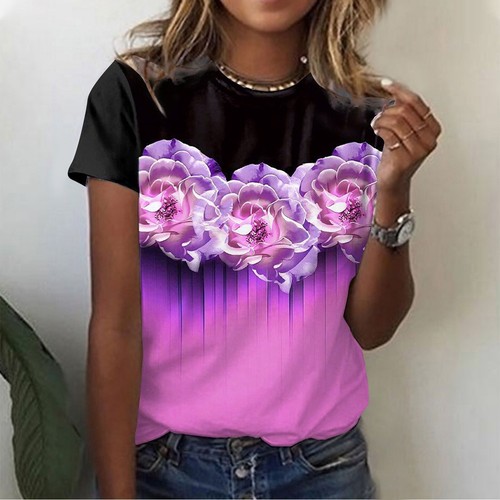 Women Cute Summer Tops Women Plus Tops Neck Short Sleeve T | eBay