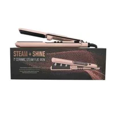 Steam & Shine 1" Ceramic Steam Flat Iron in Rose Gold