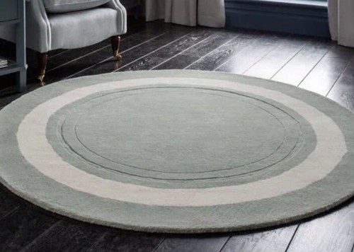 BNWT Sophisticated & Smart Laura Ashley Lewes Duck Egg Blue Rug, Circular 180cm - Picture 2 of 6