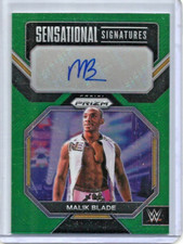 Malik Blade 2023 Panini Prizm WWE Green Prizm Autograph