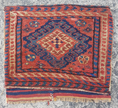 Antique Hand Woven Tribal Traditional Beautiful Wool Salt Bag Rug 54x40 cm