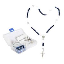 Rosary Making Kit Glass Bead Rosary Supplies Beads Jewelry Making Metallic Blue