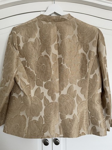 Luis Civit Gold Brocade Tailored Jacket Size 16 Excellent Condition - Picture 5 of 5