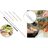 Infactory 4Er-Set 3In1-Teleskop-Messer, Grillgabel & FlaschenöFfner, Bis 69,5 Cm