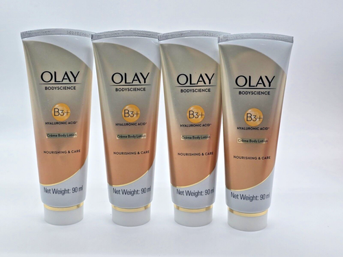 4-PK OLAY BODYSCIENCE B3+ HYALURONIC ACID CREME BODY LOTION 3 OZ EA NIST