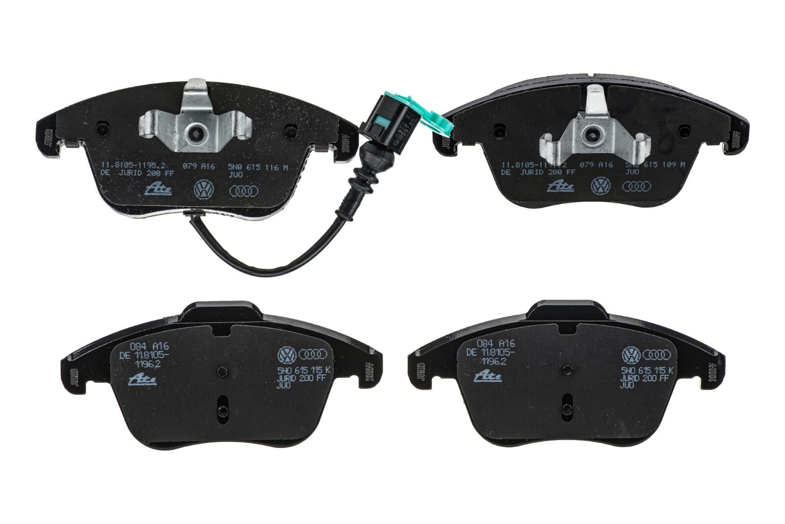 1217 VW Volkswagen Passat & 0917 Tiguan Front Brake Pads With Wear