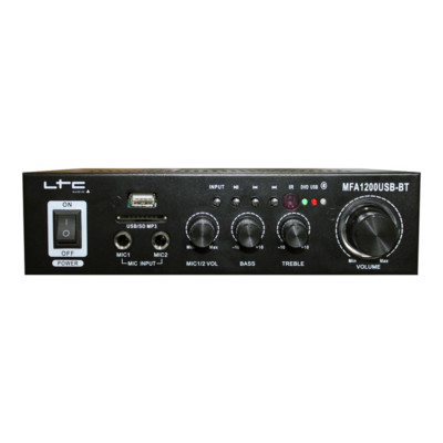 LTC MFA-1200 Schwarz Stereo Verstärker USB Bluetooth HiFi Soundsystem 2 x 50W