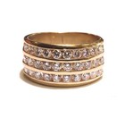 14k Yellow gold 1.30CT 3 Row VS2 G diamond anniversary wedding band ring 6.7g — photo 2