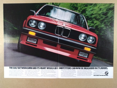 1986 BMW E30 325es Vintage Druck Anzeige