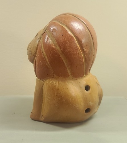 Vintage Pottery Redware Terracotta Clay Lion Whistle Ocarina Handmade *WORKS* - Picture 4 of 5