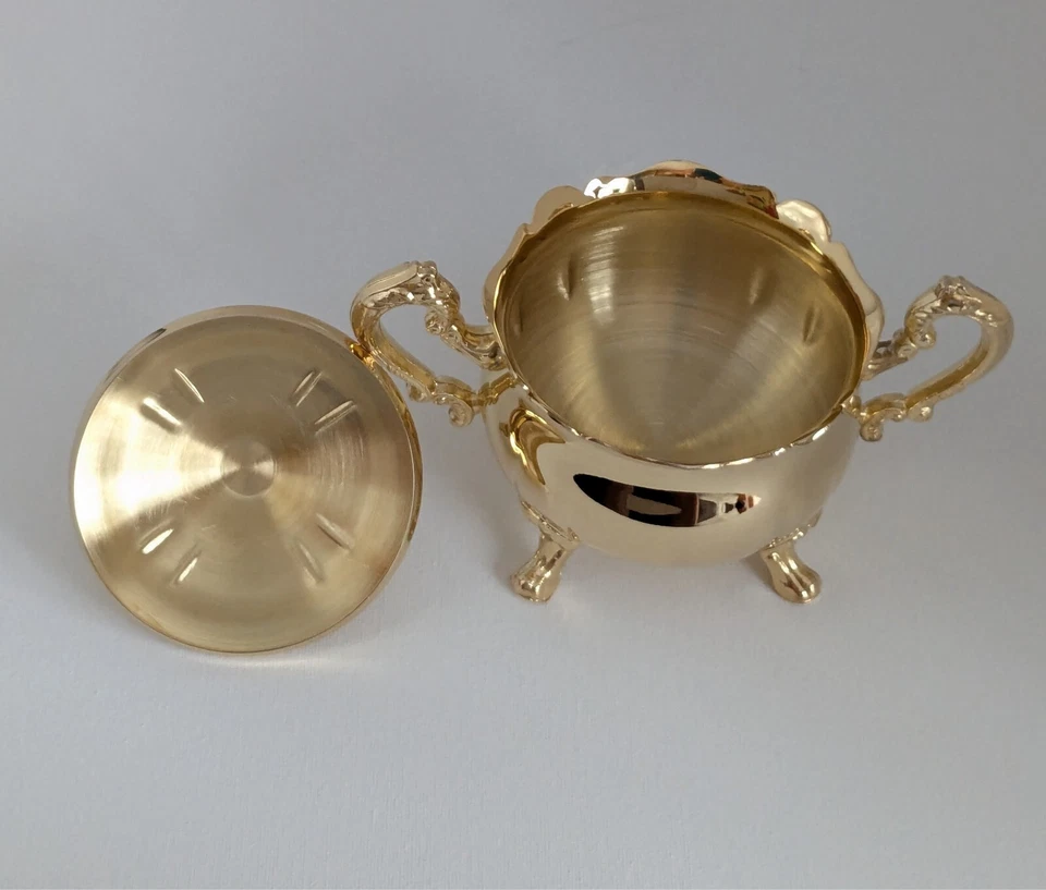 International Silver Company Gold Plated Sugar Bowl w/Lid (ONLY): 8oz - Image 4 of 4