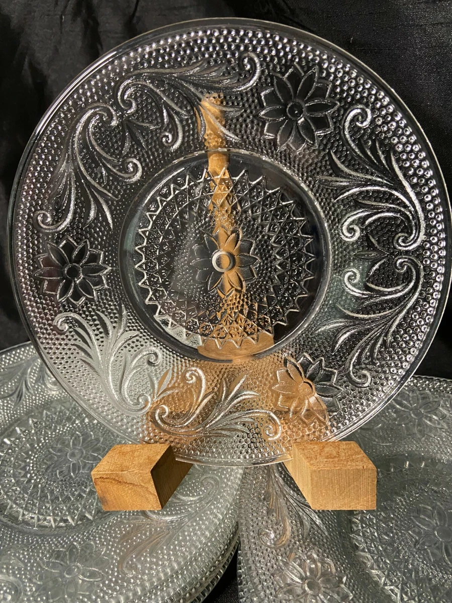 Vintage glass dessert clearance plates