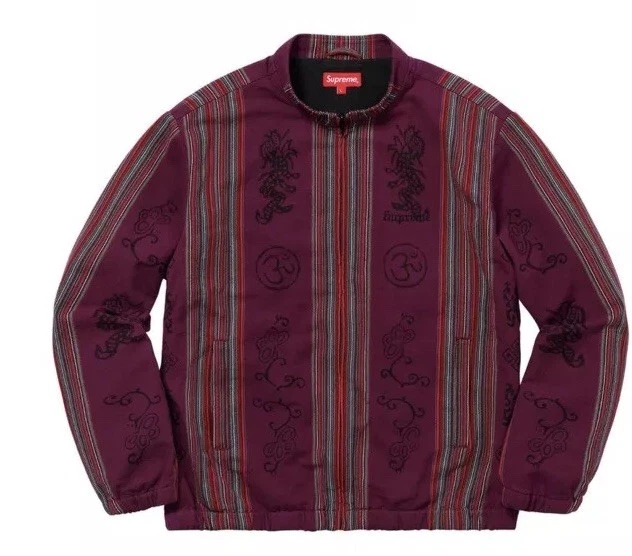 SUPREME Woven Striped Batik Jacket Purple SIZE Medium