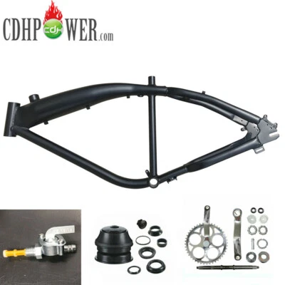 CDH Black Felt Faker Gas Tank Frame 3.4L &Wide Crank Combo-Gas Motorized Bicycle