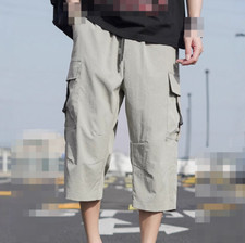 Summer Men's Cargo Shorts Multi-Pockets Sportswear Capris Pants Loose Shorts